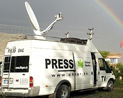 Chinar SNG satellite truck in Kabul, Afghanistan.